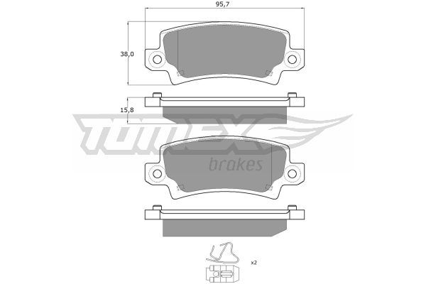 TOMEX BRAKES stabdžių trinkelių rinkinys, diskinis stabdys TX 13-75